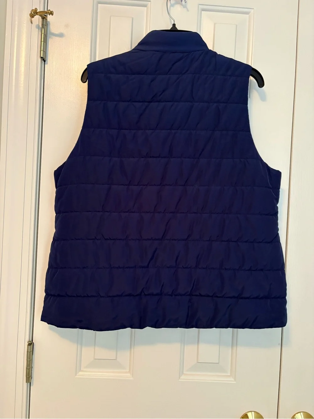 Michael Kors Navy Quilted Sleeveless Vest with Gold Buttons